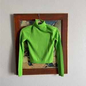 ASOS Bright Green Ribbed Turtleneck Sweater